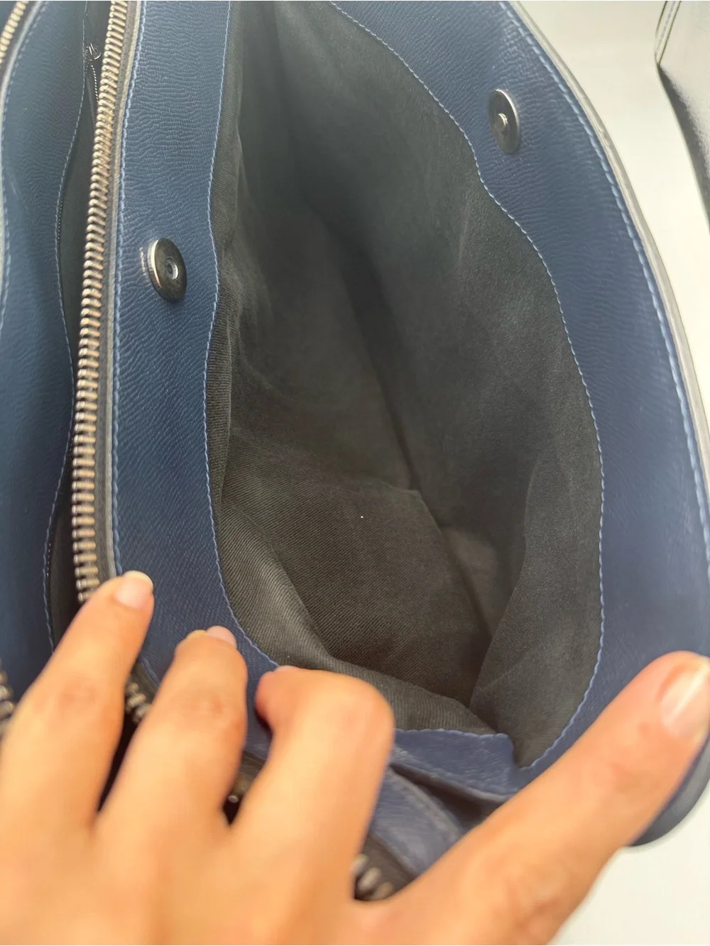 Valentino Garavani Vintage Navy Blue Leather Tote